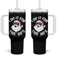 I Do It For The Ho's Tumbler With Handle Funny Inappropriate Santa Christmas - Wonder Print Shop
