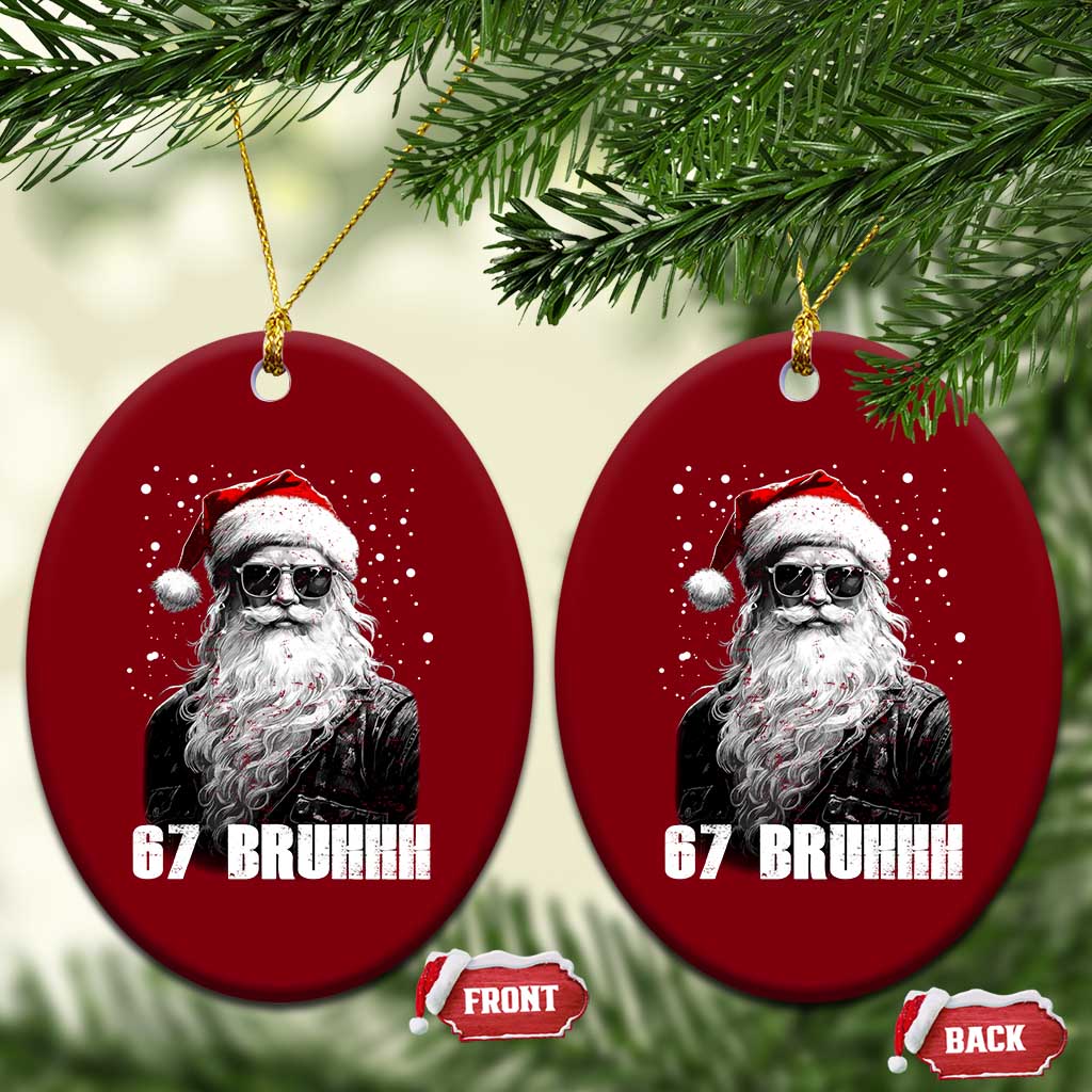 Cool Santa Claus Six Seven 67 Meme Ceramic Ornament Funny 6 7 Gen Alpha Slang Viral Meme - Wonder Print Shop
