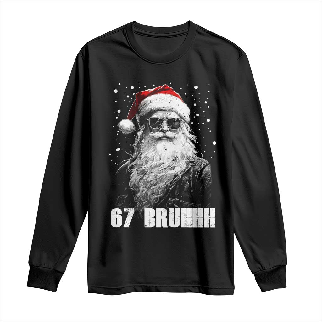 Cool Santa Claus Six Seven 67 Meme Long Sleeve Shirt Funny 6 7 Gen Alpha Slang Viral Meme - Wonder Print Shop