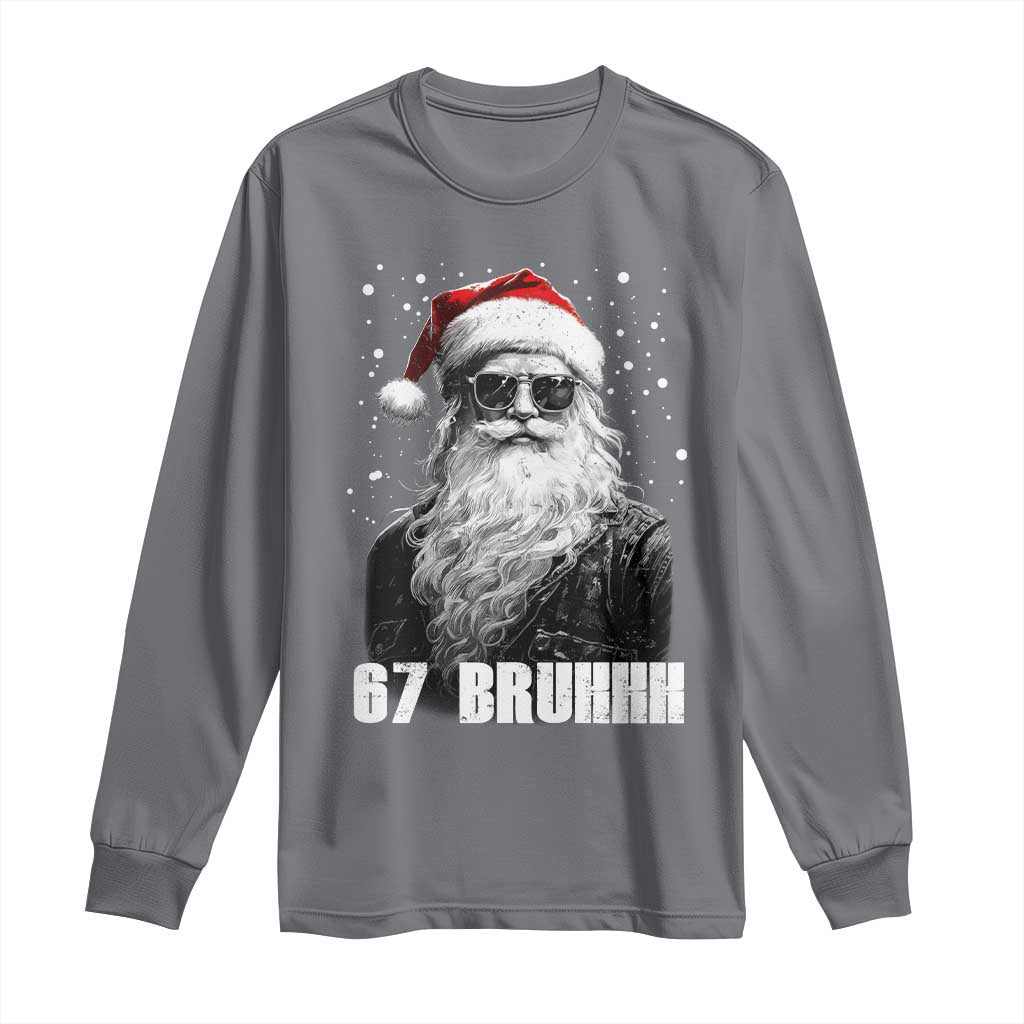 Cool Santa Claus Six Seven 67 Meme Long Sleeve Shirt Funny 6 7 Gen Alpha Slang Viral Meme - Wonder Print Shop