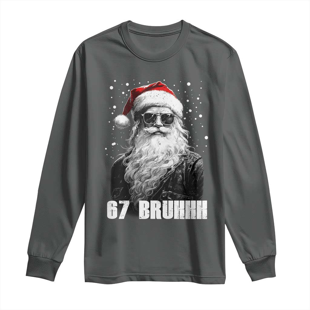 Cool Santa Claus Six Seven 67 Meme Long Sleeve Shirt Funny 6 7 Gen Alpha Slang Viral Meme - Wonder Print Shop
