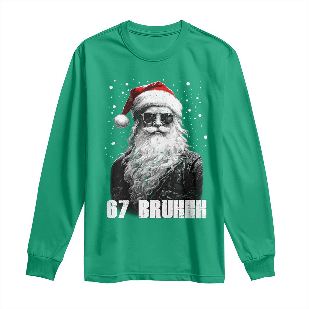 Cool Santa Claus Six Seven 67 Meme Long Sleeve Shirt Funny 6 7 Gen Alpha Slang Viral Meme - Wonder Print Shop