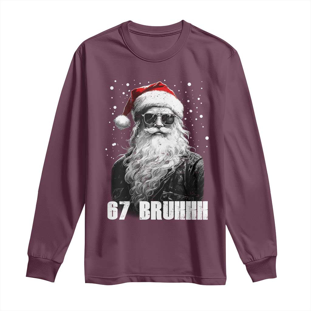 Cool Santa Claus Six Seven 67 Meme Long Sleeve Shirt Funny 6 7 Gen Alpha Slang Viral Meme - Wonder Print Shop