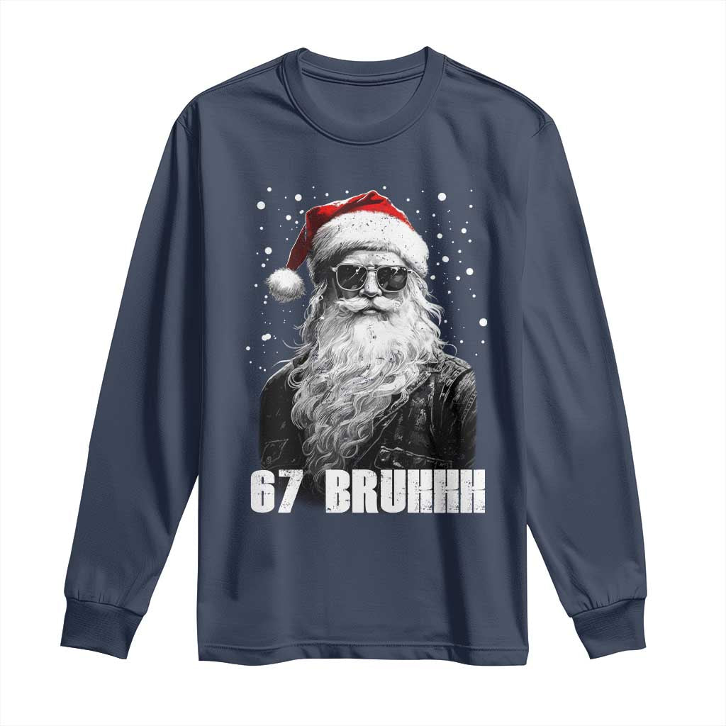 Cool Santa Claus Six Seven 67 Meme Long Sleeve Shirt Funny 6 7 Gen Alpha Slang Viral Meme - Wonder Print Shop