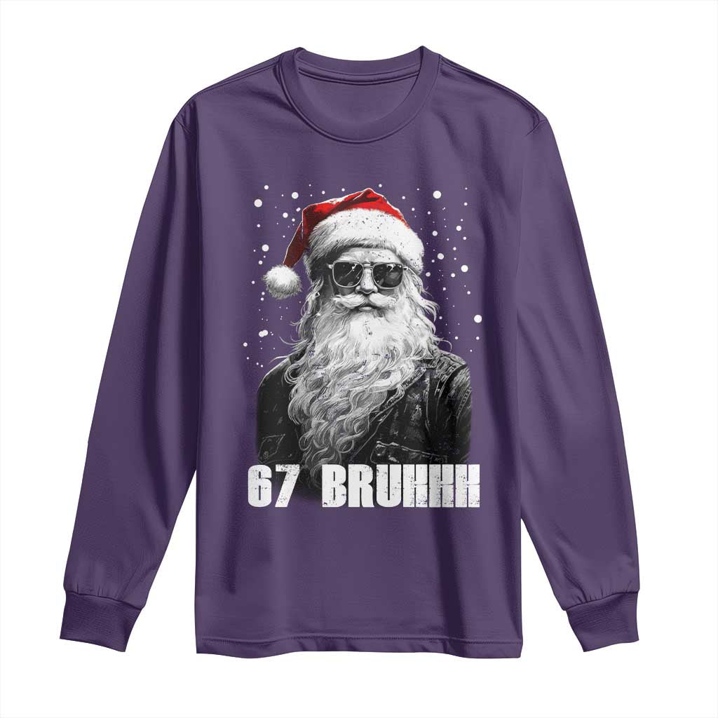 Cool Santa Claus Six Seven 67 Meme Long Sleeve Shirt Funny 6 7 Gen Alpha Slang Viral Meme - Wonder Print Shop