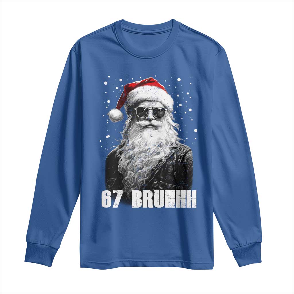 Cool Santa Claus Six Seven 67 Meme Long Sleeve Shirt Funny 6 7 Gen Alpha Slang Viral Meme - Wonder Print Shop