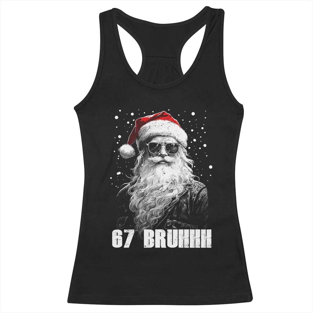 Cool Santa Claus Six Seven 67 Meme Racerback Tank Top Funny 6 7 Gen Alpha Slang Viral Meme - Wonder Print Shop