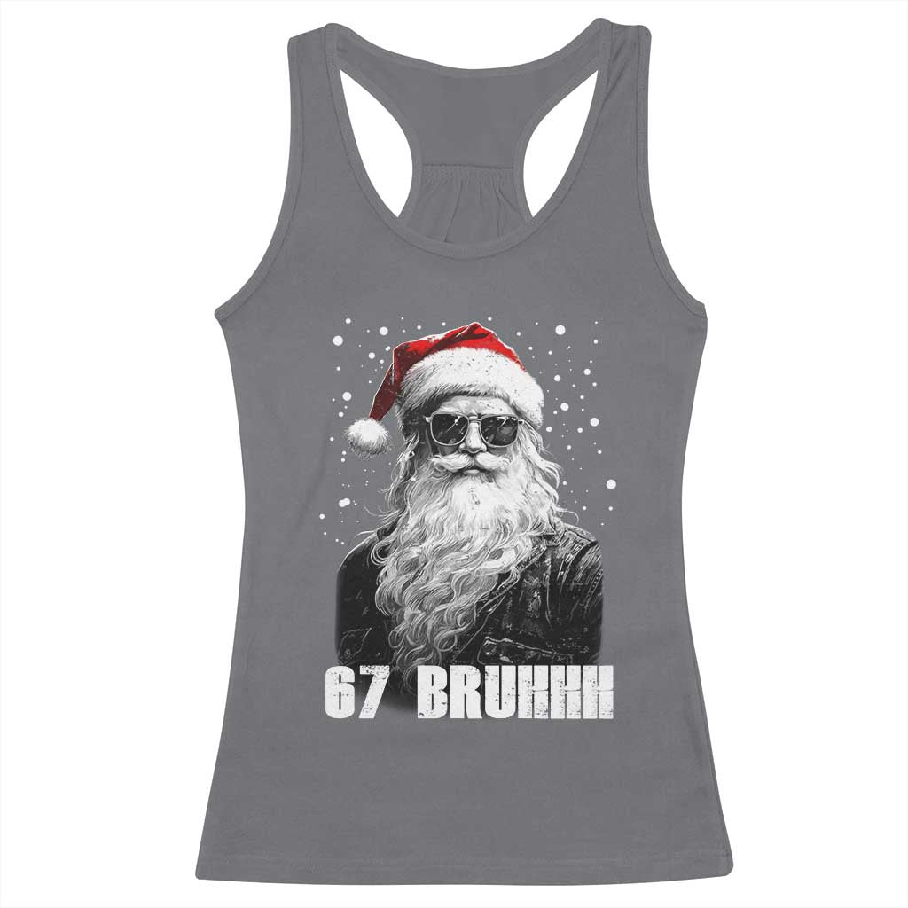 Cool Santa Claus Six Seven 67 Meme Racerback Tank Top Funny 6 7 Gen Alpha Slang Viral Meme - Wonder Print Shop