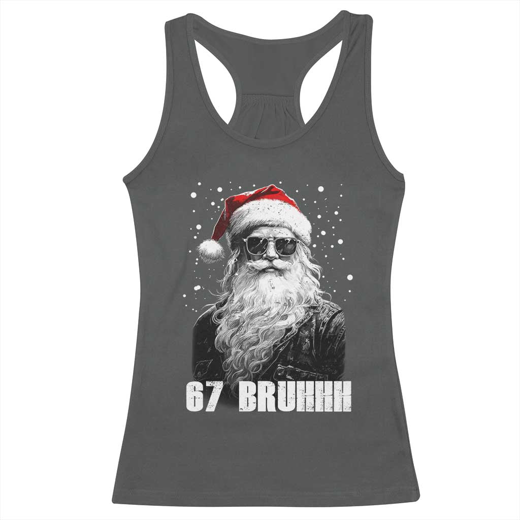 Cool Santa Claus Six Seven 67 Meme Racerback Tank Top Funny 6 7 Gen Alpha Slang Viral Meme - Wonder Print Shop
