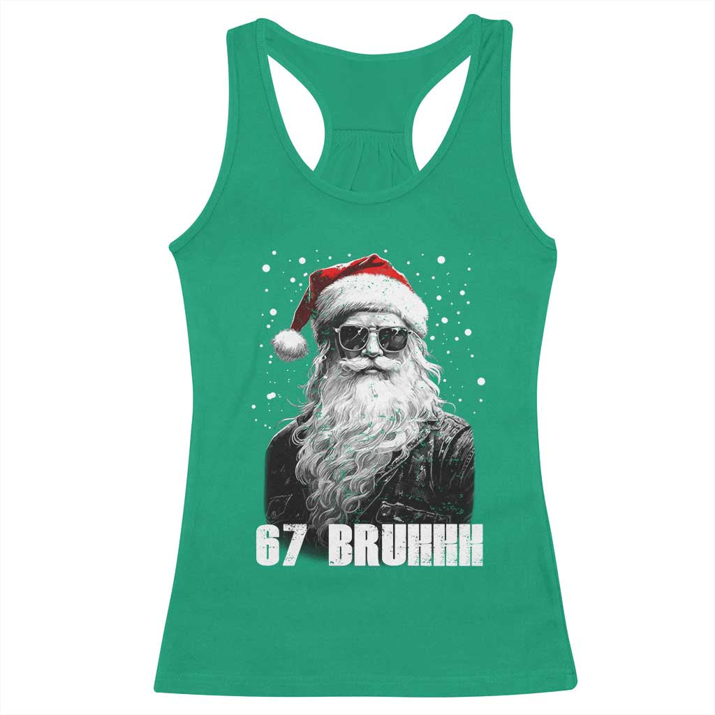 Cool Santa Claus Six Seven 67 Meme Racerback Tank Top Funny 6 7 Gen Alpha Slang Viral Meme - Wonder Print Shop