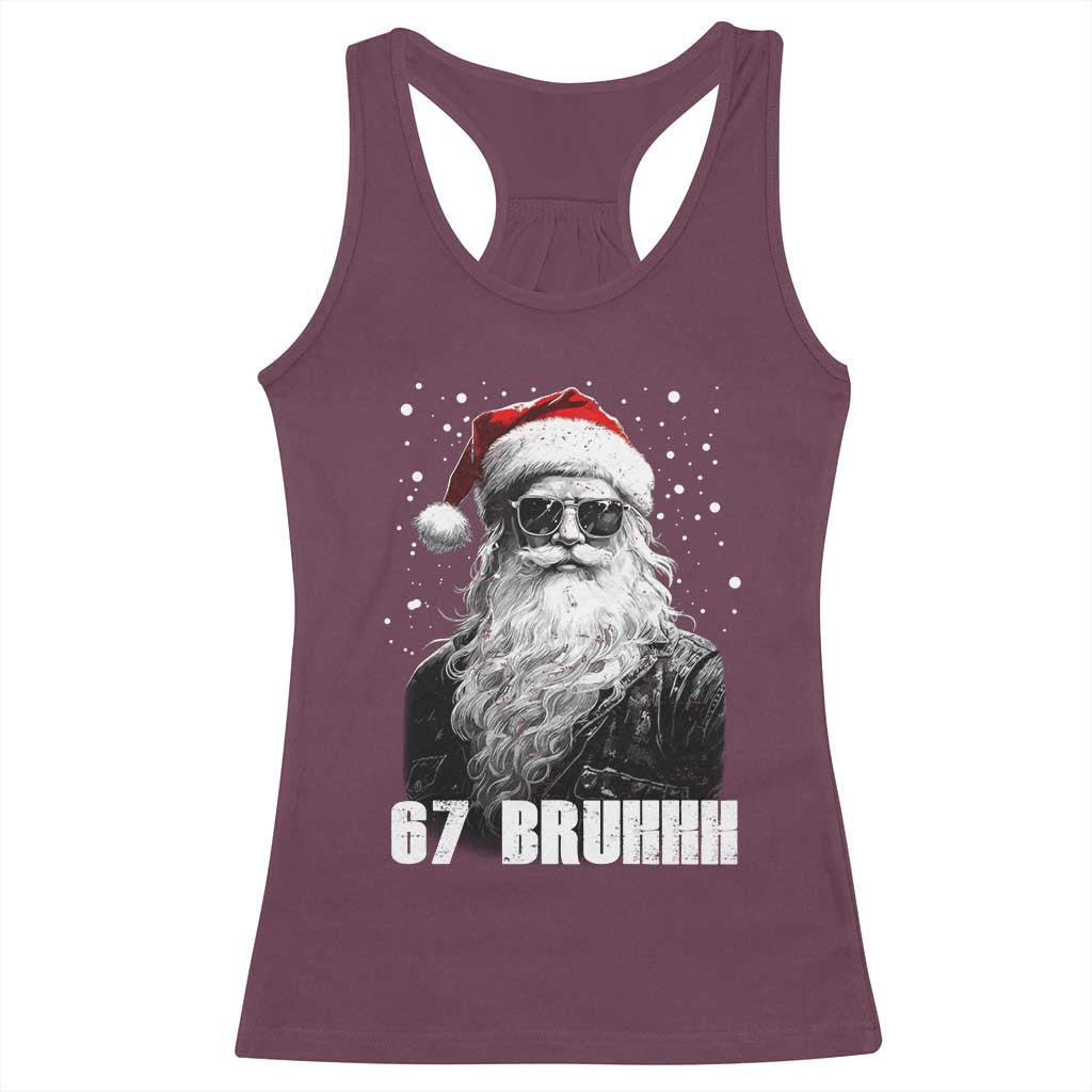 Cool Santa Claus Six Seven 67 Meme Racerback Tank Top Funny 6 7 Gen Alpha Slang Viral Meme - Wonder Print Shop
