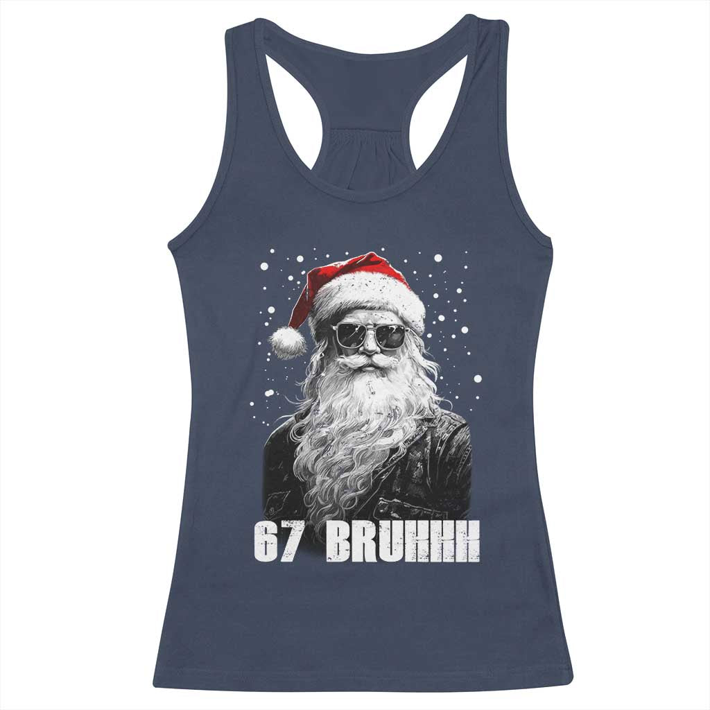Cool Santa Claus Six Seven 67 Meme Racerback Tank Top Funny 6 7 Gen Alpha Slang Viral Meme - Wonder Print Shop