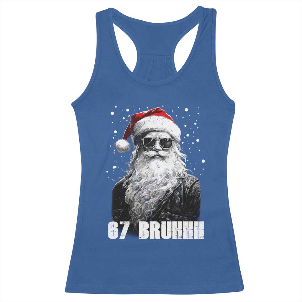 Cool Santa Claus Six Seven 67 Meme Racerback Tank Top Funny 6 7 Gen Alpha Slang Viral Meme - Wonder Print Shop