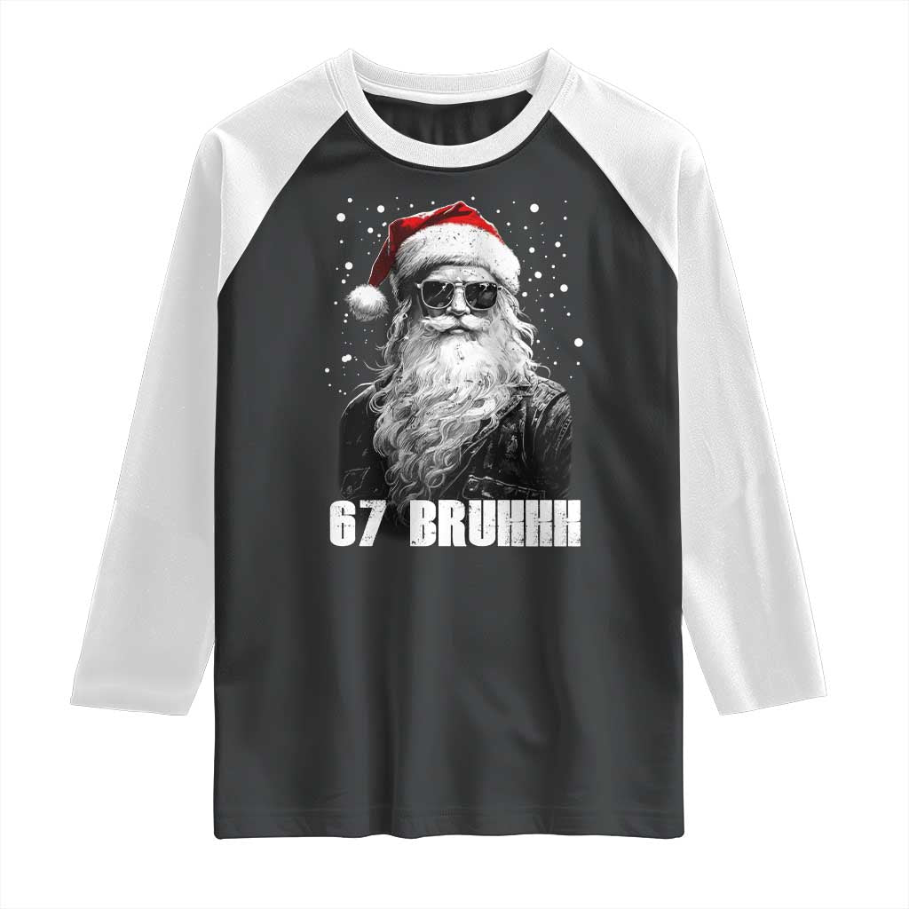 Cool Santa Claus Six Seven 67 Meme Raglan Shirt Funny 6 7 Gen Alpha Slang Viral Meme - Wonder Print Shop