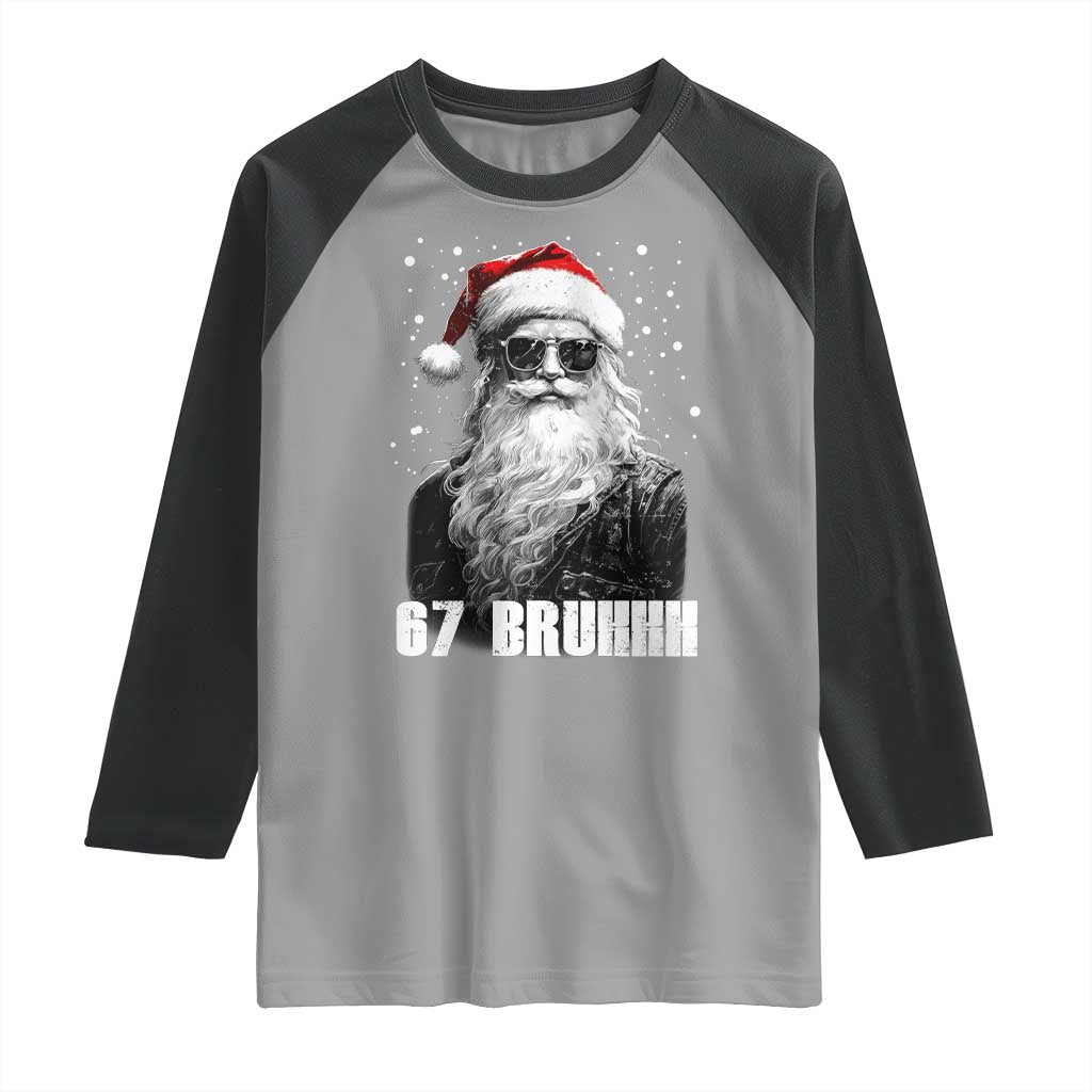 Cool Santa Claus Six Seven 67 Meme Raglan Shirt Funny 6 7 Gen Alpha Slang Viral Meme - Wonder Print Shop
