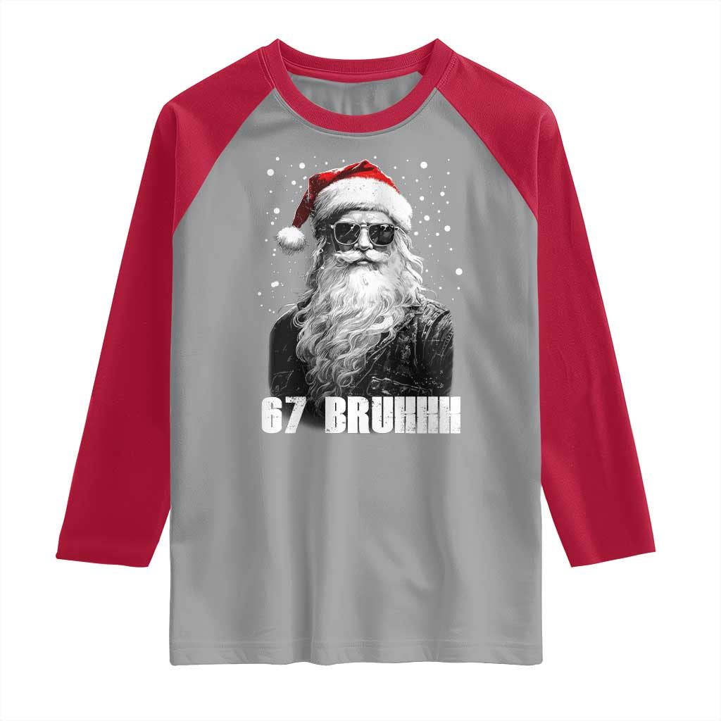 Cool Santa Claus Six Seven 67 Meme Raglan Shirt Funny 6 7 Gen Alpha Slang Viral Meme - Wonder Print Shop