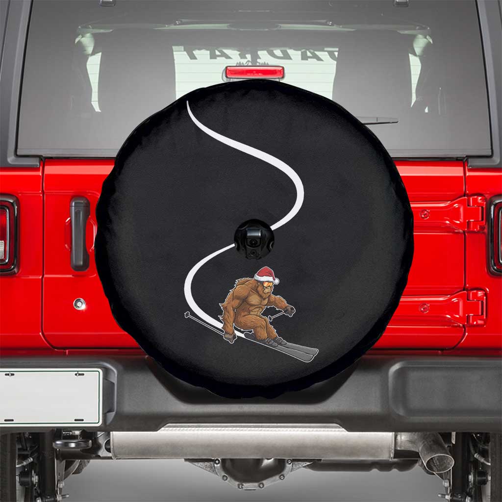 Christmas Bigfoot Skiing Spare Tire Cover Funny Santa Sasquatch Ski Lover Mountain Skier Winter Sports - Wonder Print Shop