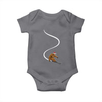 Christmas Bigfoot Skiing Baby Onesie Funny Santa Sasquatch Ski Lover Mountain Skier Winter Sports - Wonder Print Shop