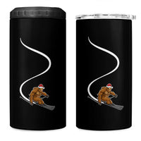 Christmas Bigfoot Skiing 4 in 1 Can Cooler Tumbler Funny Santa Sasquatch Ski Lover Mountain Skier Winter Sports - Wonder Print Shop