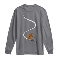 Christmas Bigfoot Skiing Long Sleeve Shirt Funny Santa Sasquatch Ski Lover Mountain Skier Winter Sports - Wonder Print Shop