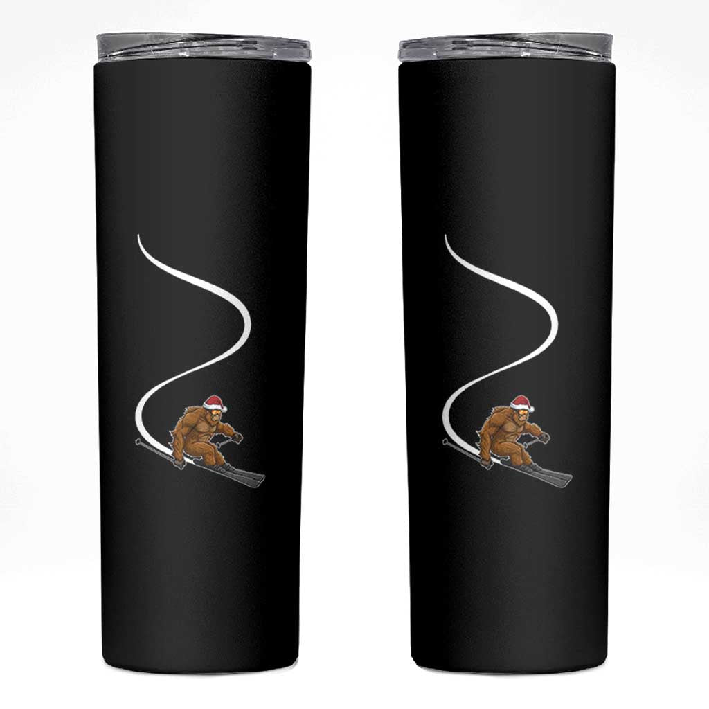 Christmas Bigfoot Skiing Skinny Tumbler Funny Santa Sasquatch Ski Lover Mountain Skier Winter Sports - Wonder Print Shop
