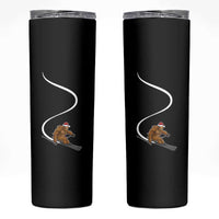 Christmas Bigfoot Skiing Skinny Tumbler Funny Santa Sasquatch Ski Lover Mountain Skier Winter Sports - Wonder Print Shop