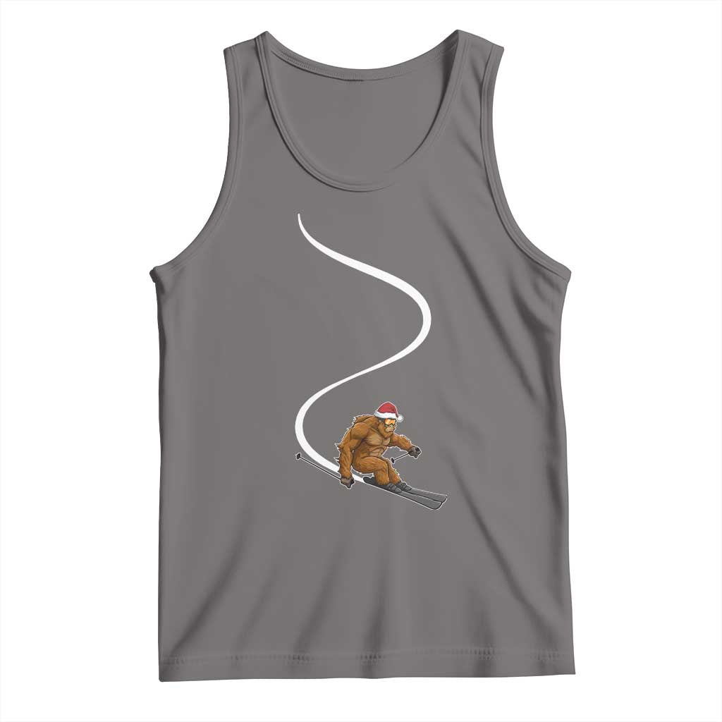 Christmas Bigfoot Skiing Tank Top Funny Santa Sasquatch Ski Lover Mountain Skier Winter Sports - Wonder Print Shop