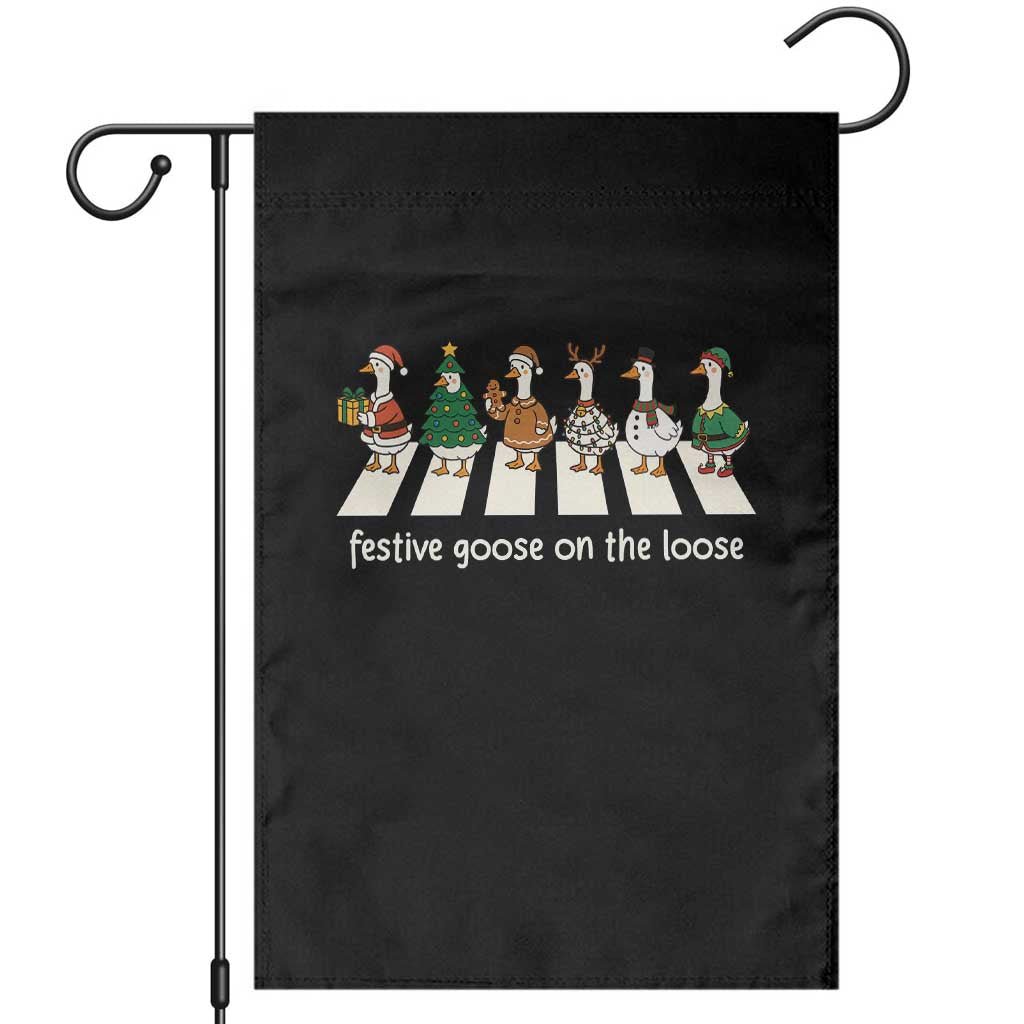 Funny Christmas Goose Garden Flag Festive Goose On The Loose Xmas Meme - Wonder Print Shop