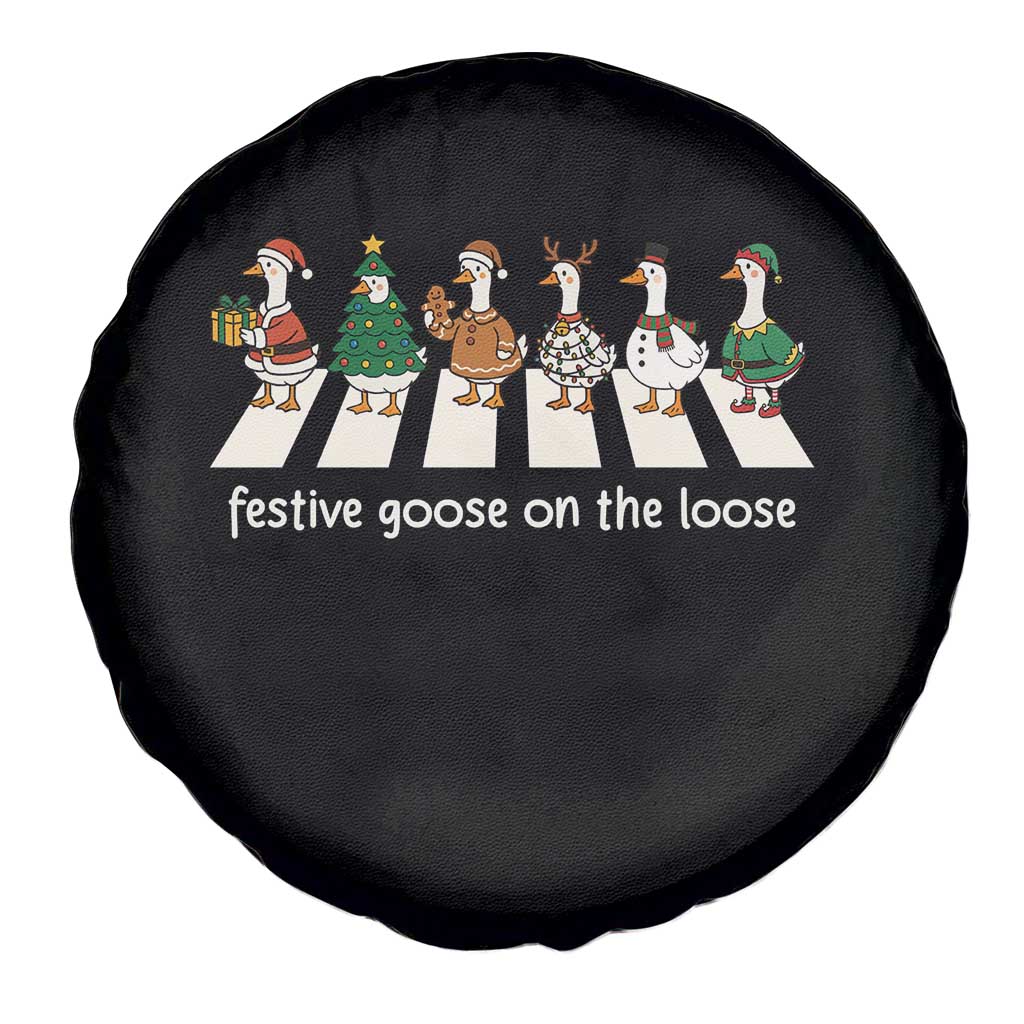 Funny Christmas Goose Spare Tire Cover Festive Goose On The Loose Xmas Meme - Wonder Print Shop