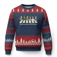 Funny Xmas Goose Ugly Christmas Sweater Festive Goose On The Loose Xmas Meme - Wonder Print Shop