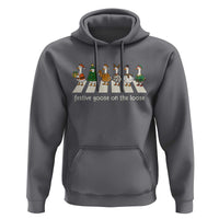 Funny Christmas Goose Hoodie Festive Goose On The Loose Xmas Meme - Wonder Print Shop
