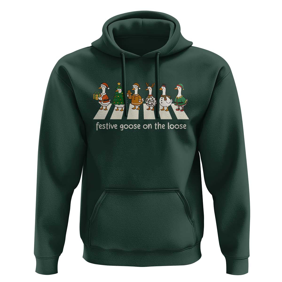 Funny Christmas Goose Hoodie Festive Goose On The Loose Xmas Meme - Wonder Print Shop