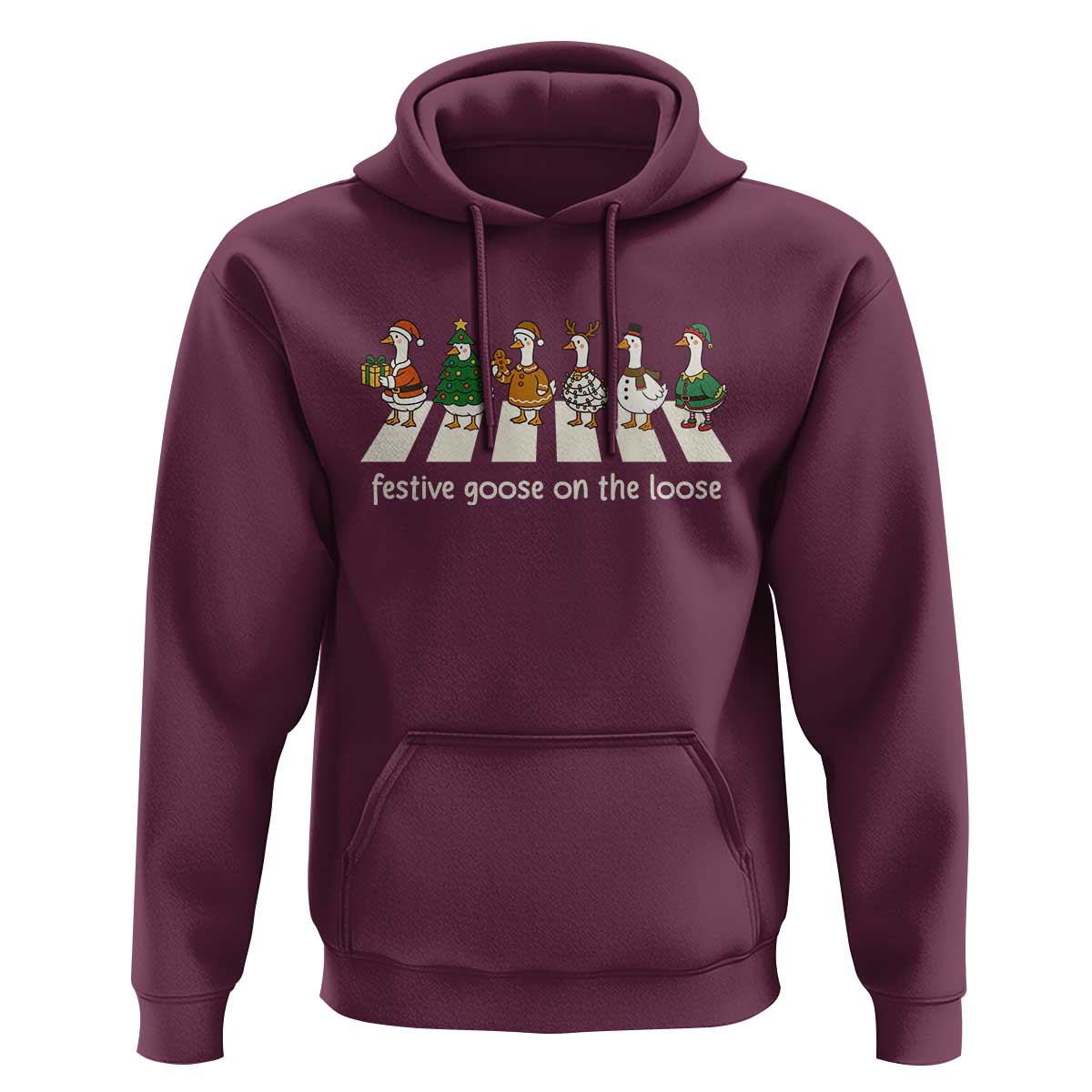 Funny Christmas Goose Hoodie Festive Goose On The Loose Xmas Meme - Wonder Print Shop