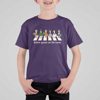 Funny Christmas Goose T Shirt For Kid Festive Goose On The Loose Xmas Meme - Wonder Print Shop