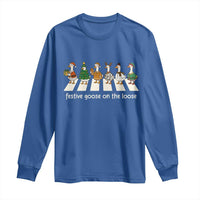 Funny Christmas Goose Long Sleeve Shirt Festive Goose On The Loose Xmas Meme - Wonder Print Shop