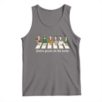 Funny Christmas Goose Tank Top Festive Goose On The Loose Xmas Meme - Wonder Print Shop