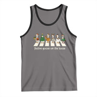 Funny Christmas Goose Tank Top Festive Goose On The Loose Xmas Meme - Wonder Print Shop