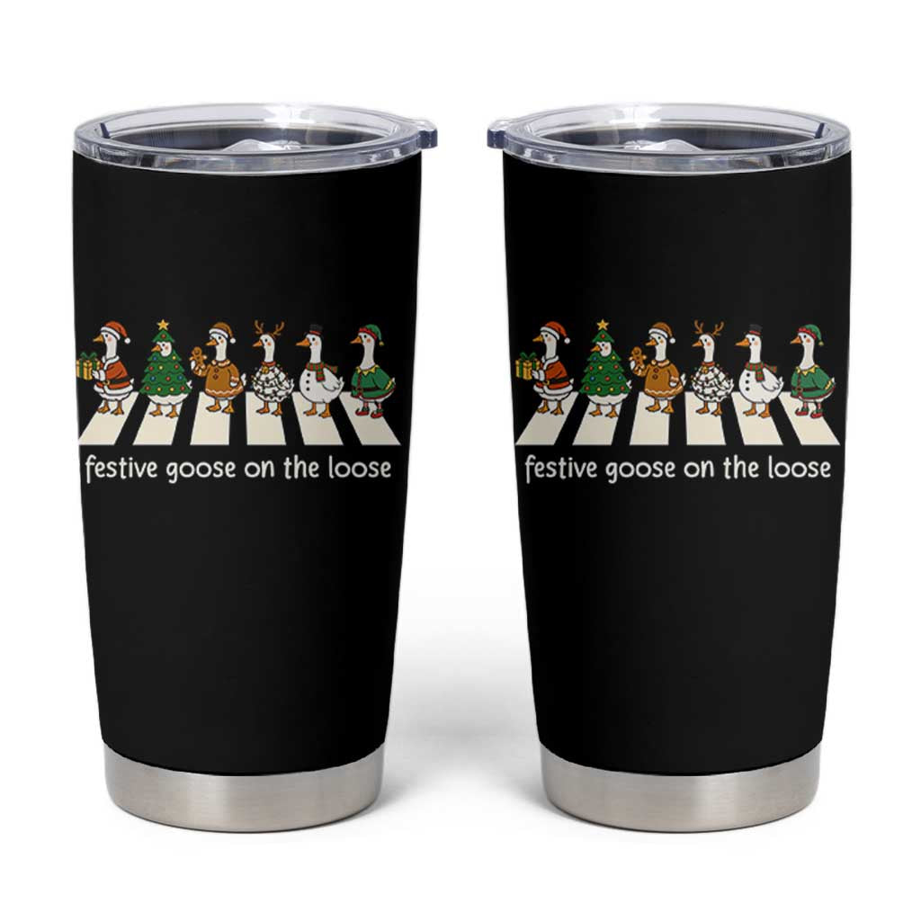 Funny Christmas Goose Tumbler Cup Festive Goose On The Loose Xmas Meme - Wonder Print Shop