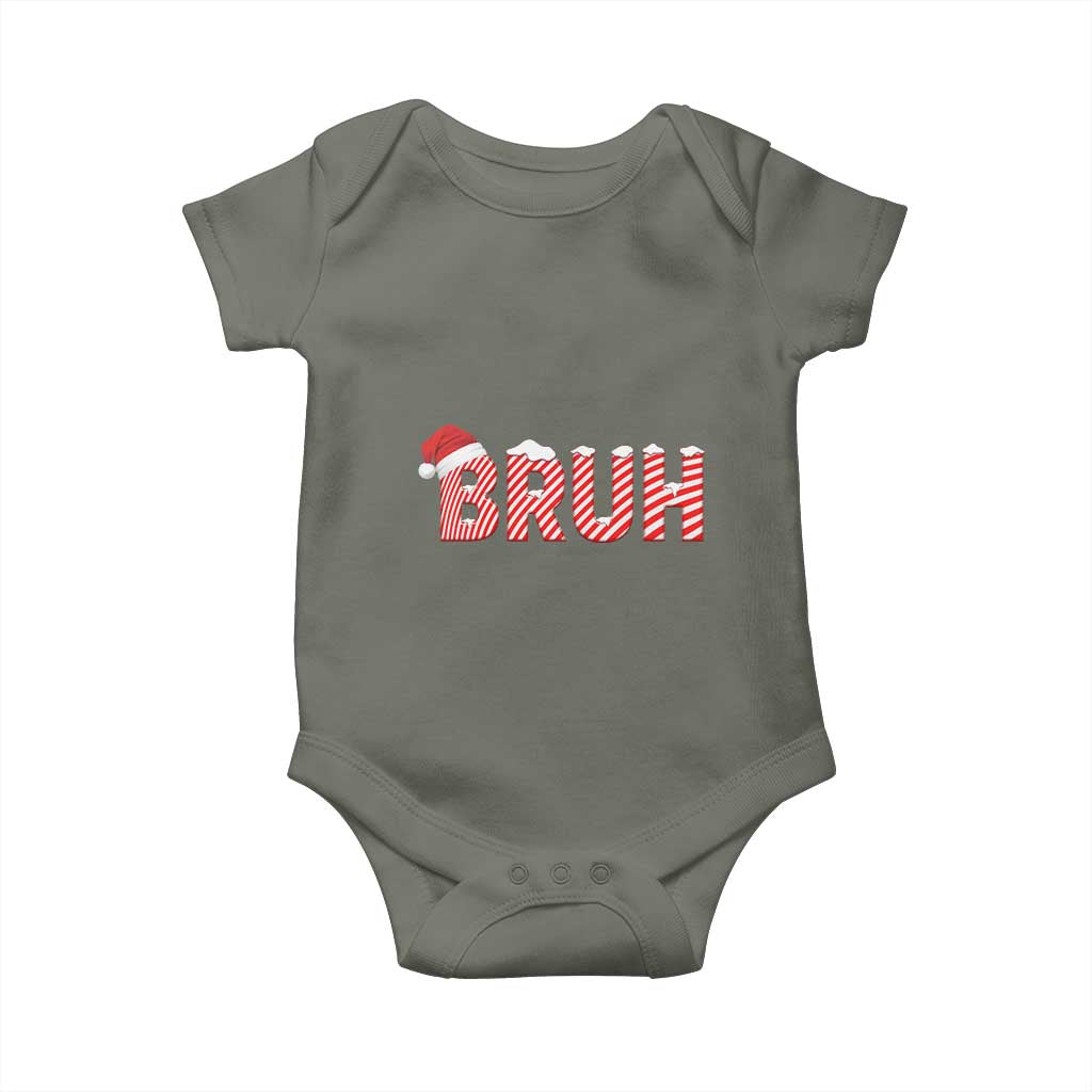 Bruh Christmas Baby Onesie Funny Saying Meme