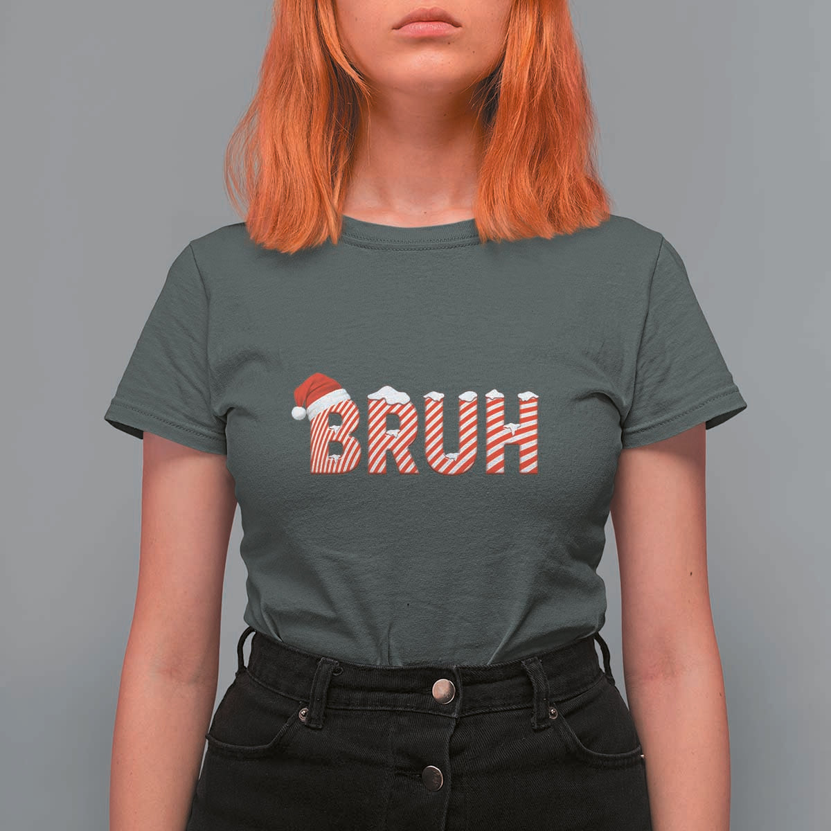 Bruh Christmas T Shirt For Women Funny Saying Meme - Wonder Print Shop