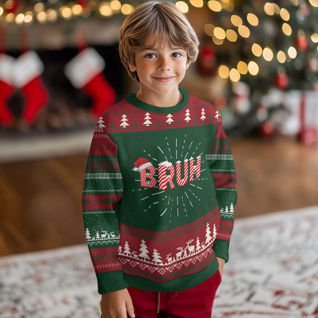 Bruh Xmas Ugly Christmas Sweater Funny Saying Meme - Wonder Print Shop