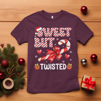 Funny Christmas T Shirt Sweet But Twisted Candy Cane Xmas Holiday - Wonder Print Shop