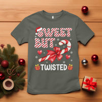 Funny Christmas T Shirt Sweet But Twisted Candy Cane Xmas Holiday - Wonder Print Shop