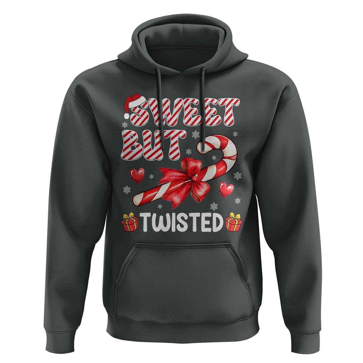 Funny Christmas Hoodie Sweet But Twisted Candy Cane Xmas Holiday