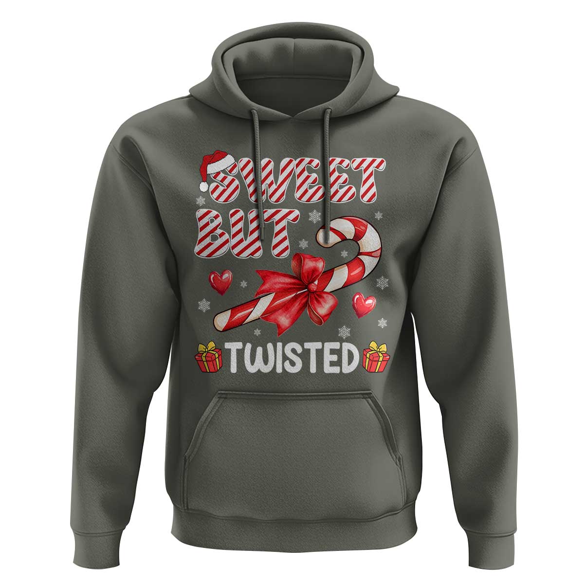 Funny Christmas Hoodie Sweet But Twisted Candy Cane Xmas Holiday