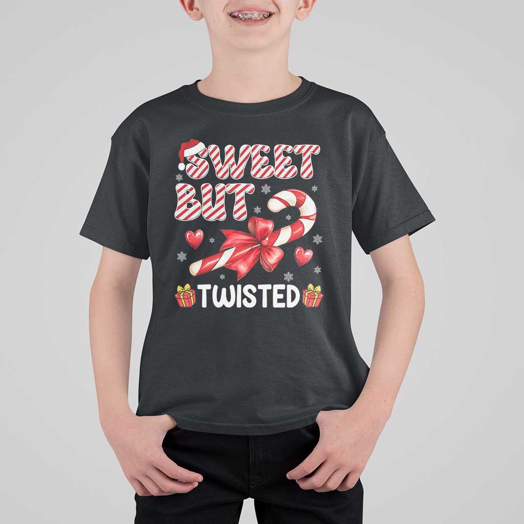 Funny Christmas T Shirt For Kid Sweet But Twisted Candy Cane Xmas Holiday - Wonder Print Shop