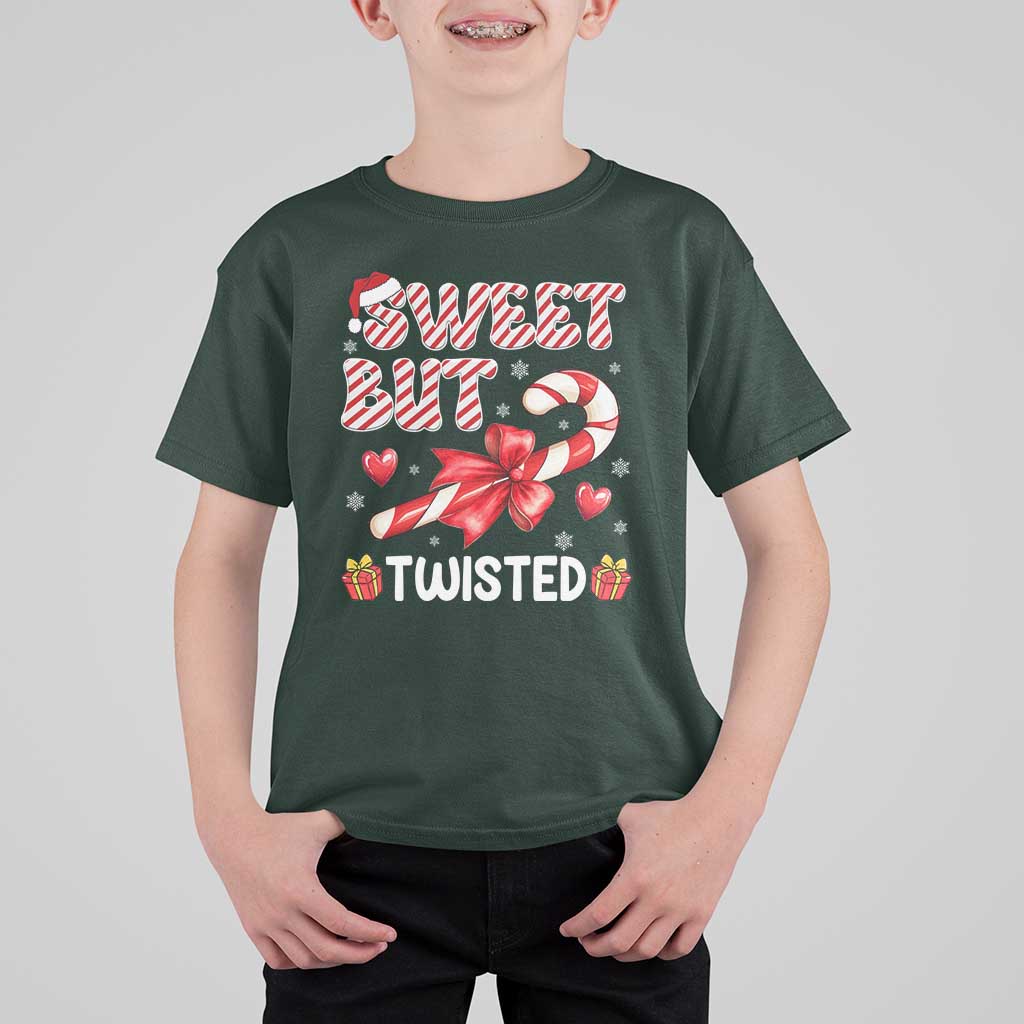 Funny Christmas T Shirt For Kid Sweet But Twisted Candy Cane Xmas Holiday - Wonder Print Shop