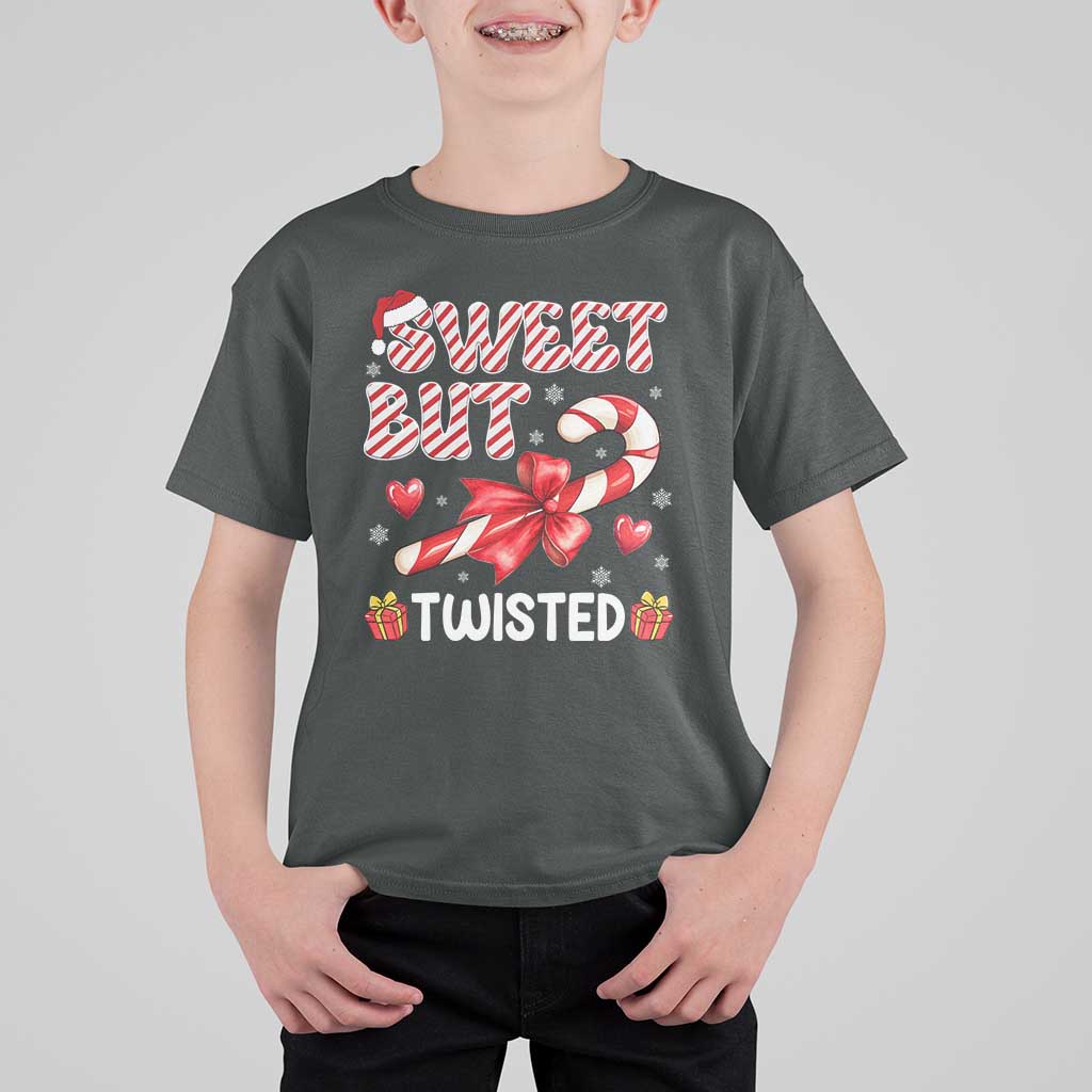 Funny Christmas T Shirt For Kid Sweet But Twisted Candy Cane Xmas Holiday - Wonder Print Shop