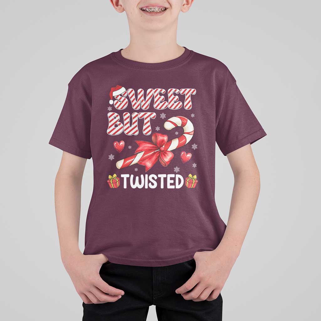 Funny Christmas T Shirt For Kid Sweet But Twisted Candy Cane Xmas Holiday - Wonder Print Shop