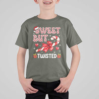Funny Christmas T Shirt For Kid Sweet But Twisted Candy Cane Xmas Holiday - Wonder Print Shop